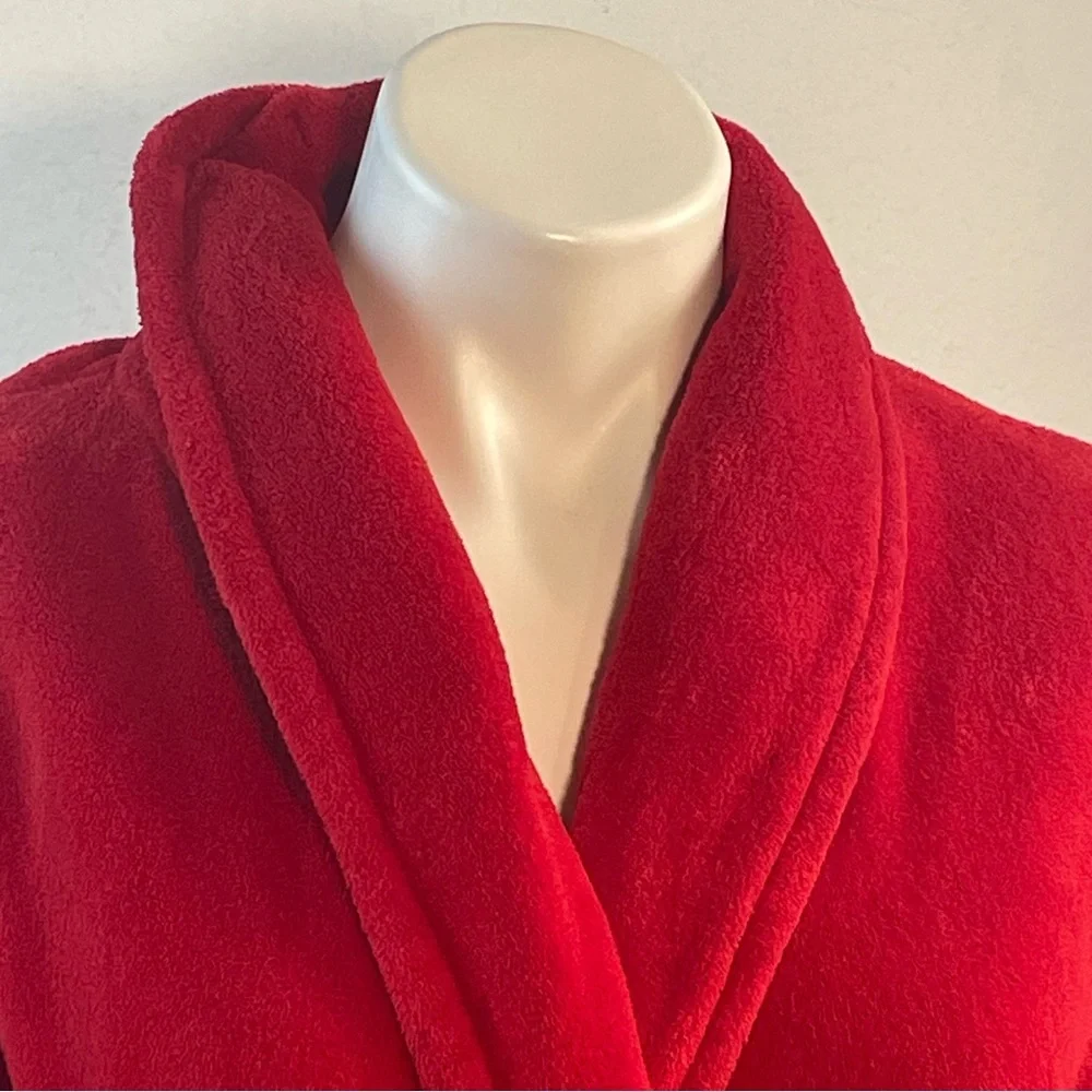 Secret Treasures Soft Red plush belted robe